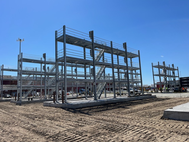 Macuch Steel Projects - Port of Wilmington new reefer racks being constructed