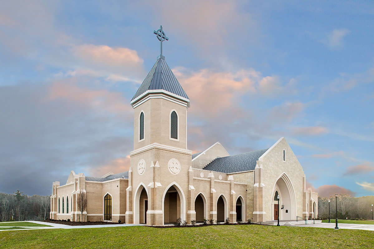 Macuch Steel Projects - Macuch Steel provided the structural steel in this photo of the outside of St. Teresa of Avila Catholic Church in Grovetown GA
